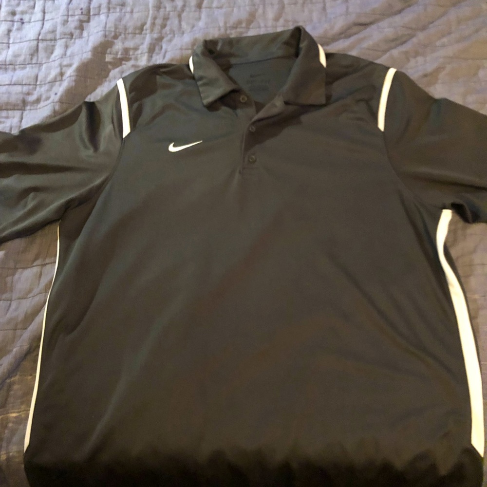 Nike Mens Dri-Fit Golf Polo Shirt Black Size Large!  Dri Fit!